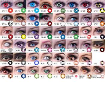 Crazy Farbige Kontaktlinsen Halloween Fasching Party Zombie