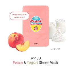 APIEU Sweet Sheet Mask Peach & Yogurt Gesichtsmaske 1 Stück