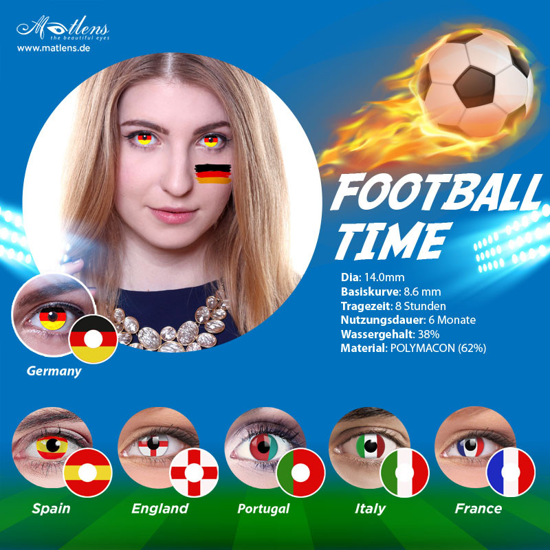 Crazy Farbige Kontaktlinsen Motiv Flagge Fanartikel Fussball Deutschland Germany