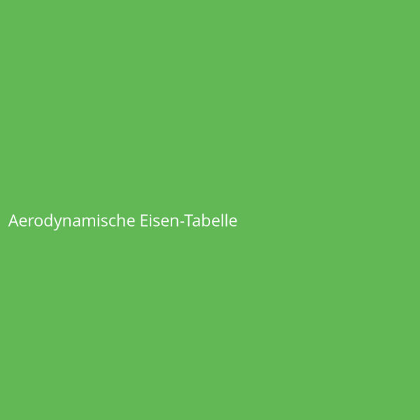 Aerodynamische Eisen-Tabelle